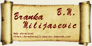 Branka Milijašević vizit kartica